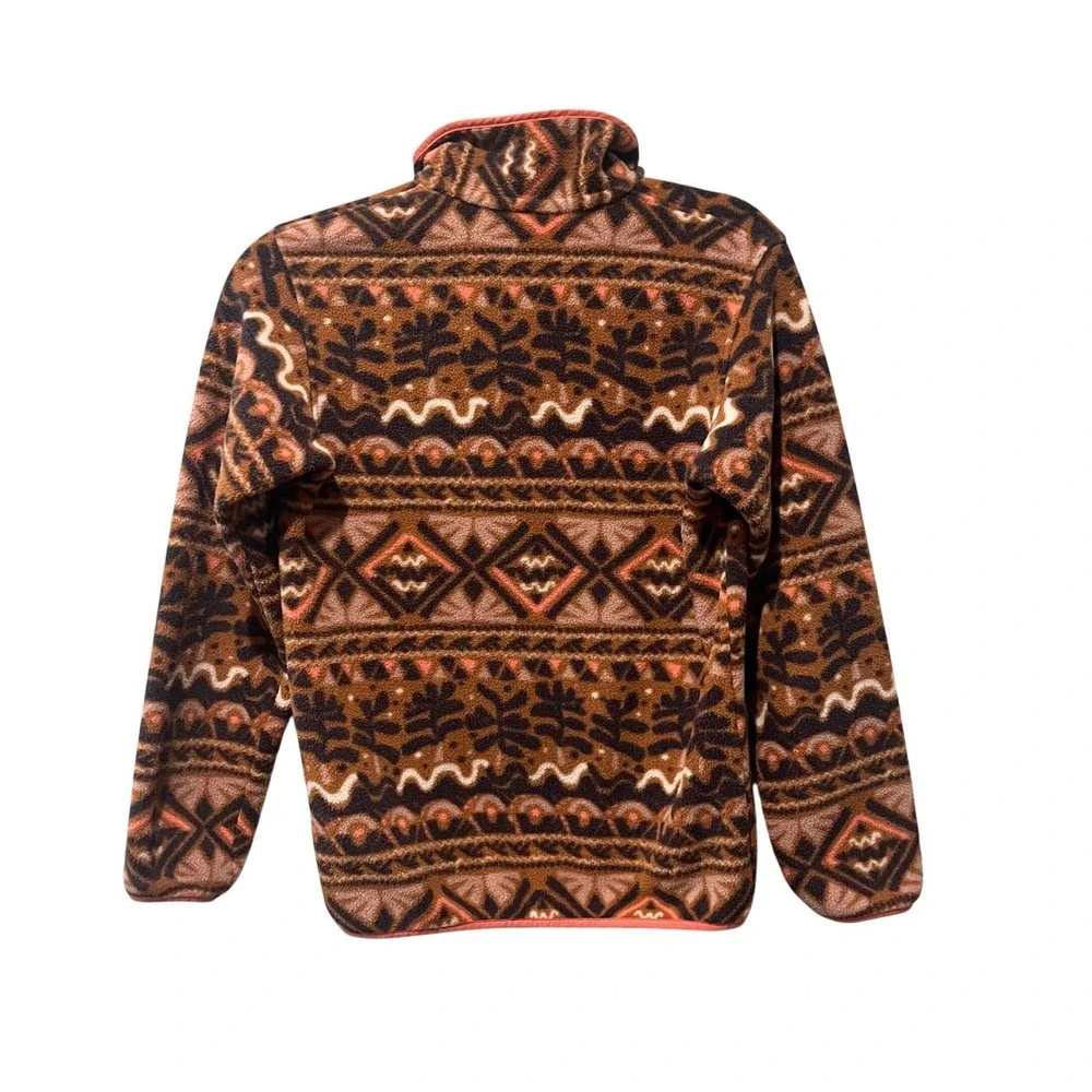 Patagonia Synchilla Snap-T Fleece Aztec Mangrove Henna‎ Brown Women's XXS Retro